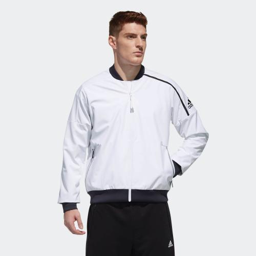 white adidas bomber jacket