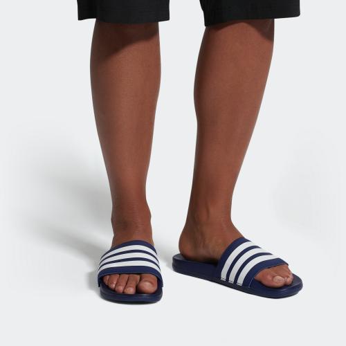 women's adilette cloudfoam plus stripes slides