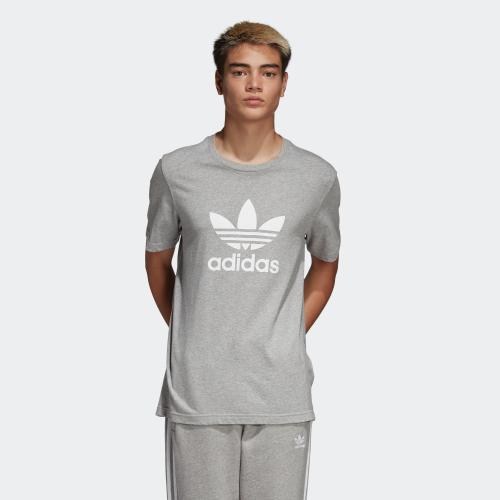 adidas trefoil t shirt grey