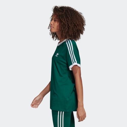 adidas 3 stripe t shirt green