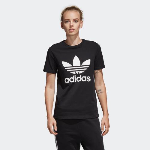 adidas trefoil tee black