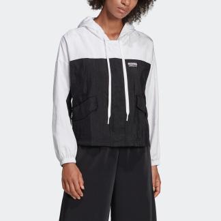 adidas windbreaker white and black