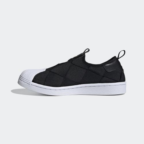 adidas superstar slip on black white