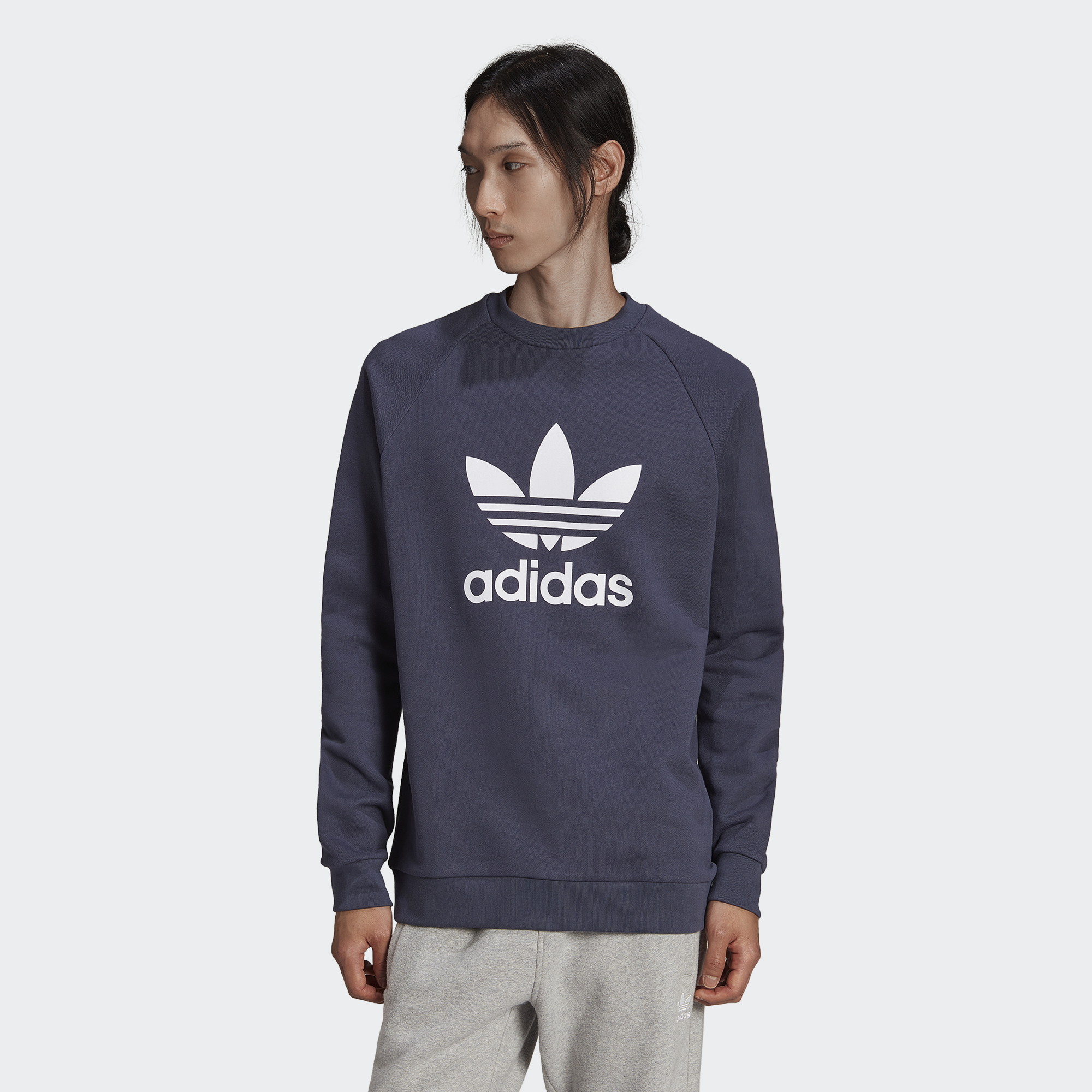 Adidas Adicolor Classics Trefoil Crewneck Sweatshirt Men Shanav Size S