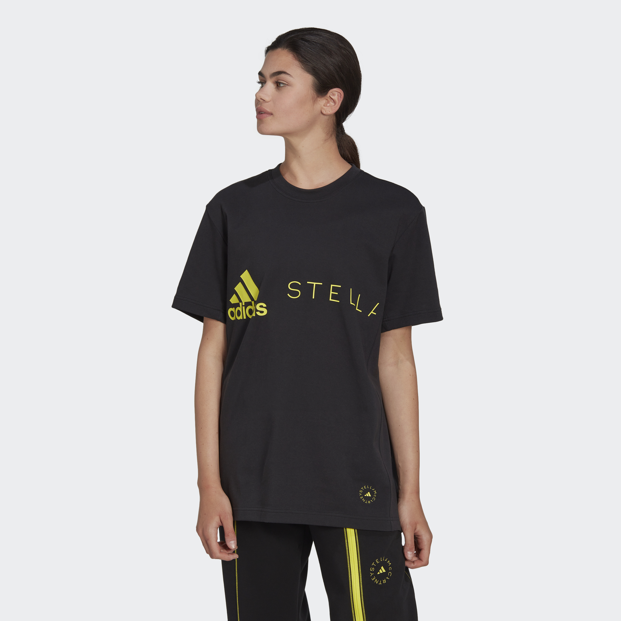 adidas adidas by stella mccartney logo t-shirt women black size a/s
