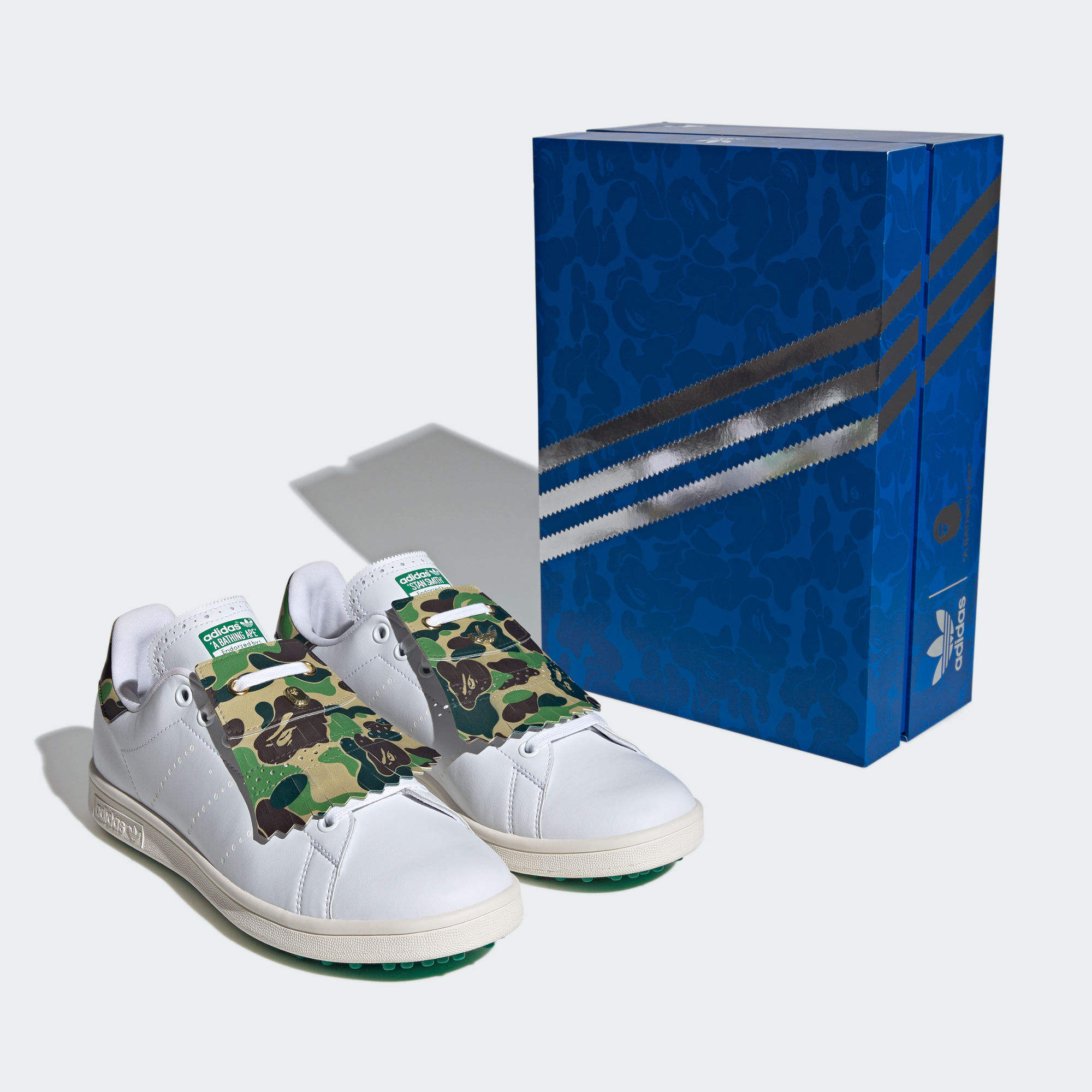 BAPE X ADIDAS STAN SMITH 高爾夫球鞋- 白色| 女子,男子| adidas(愛迪