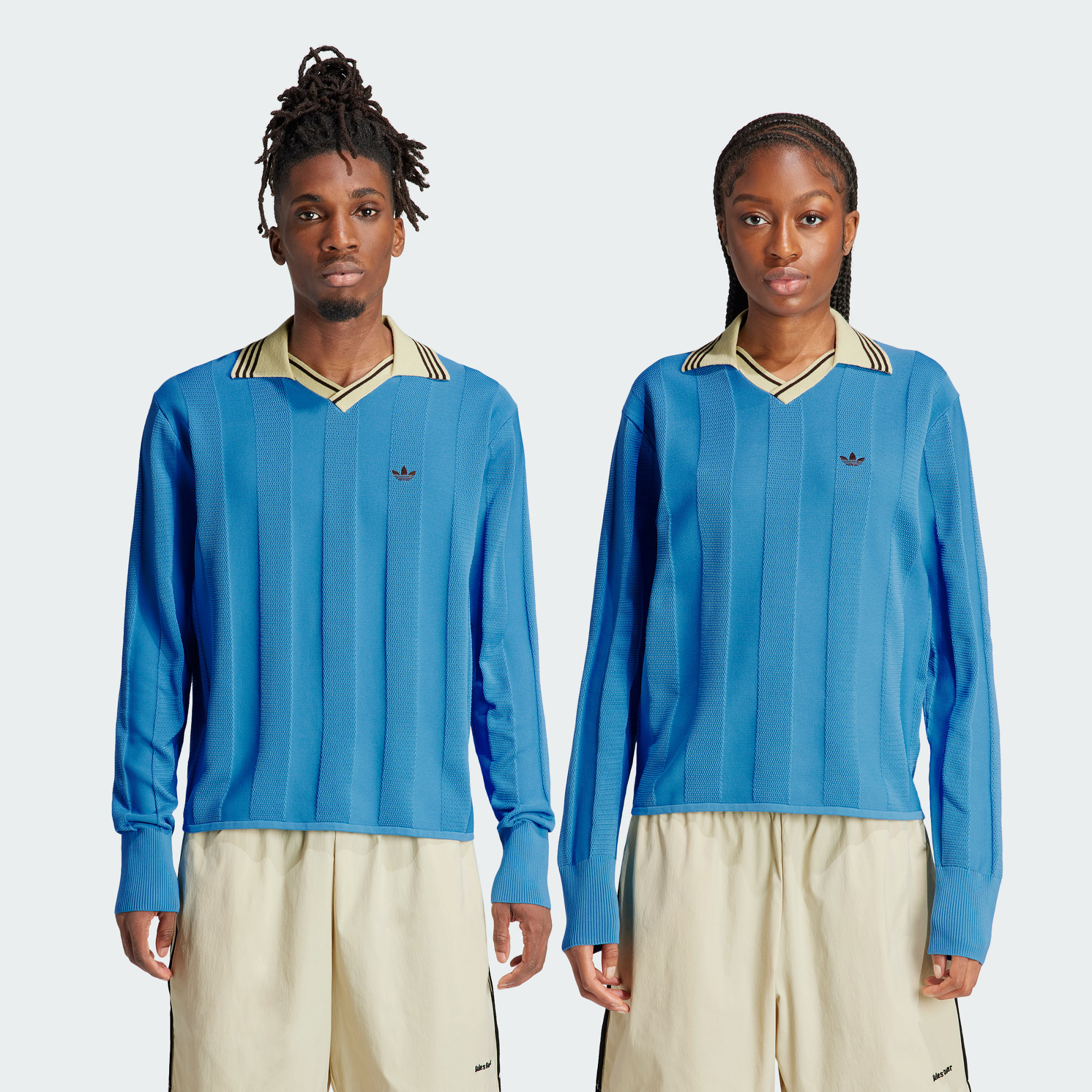 adidas wales bonner knit football long-sleeve top men lucblu size m