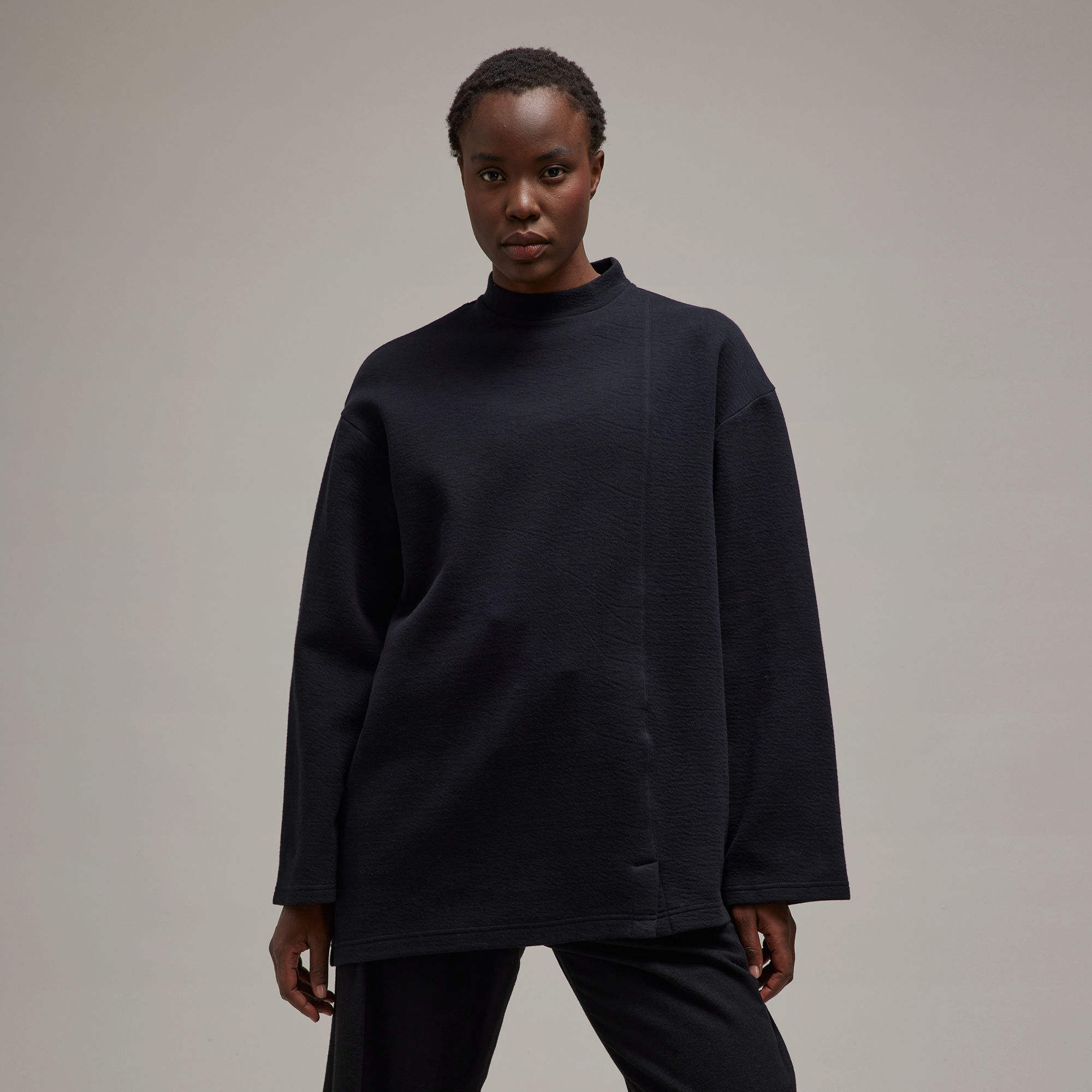 Y-3 鬆身長袖T 裇（天然間隔織物） - 黑色| 女子| adidas(愛迪達)香港 